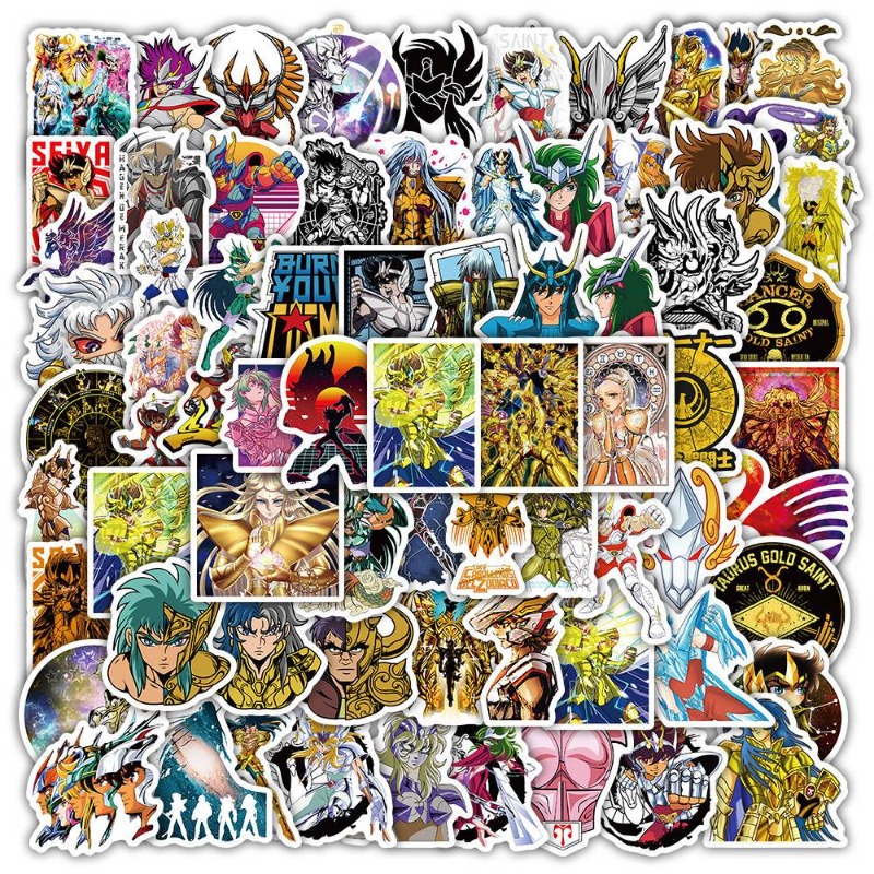 Desk Setup Decor - 101Pcs Saint Seiya Anime Stickers Cartoon