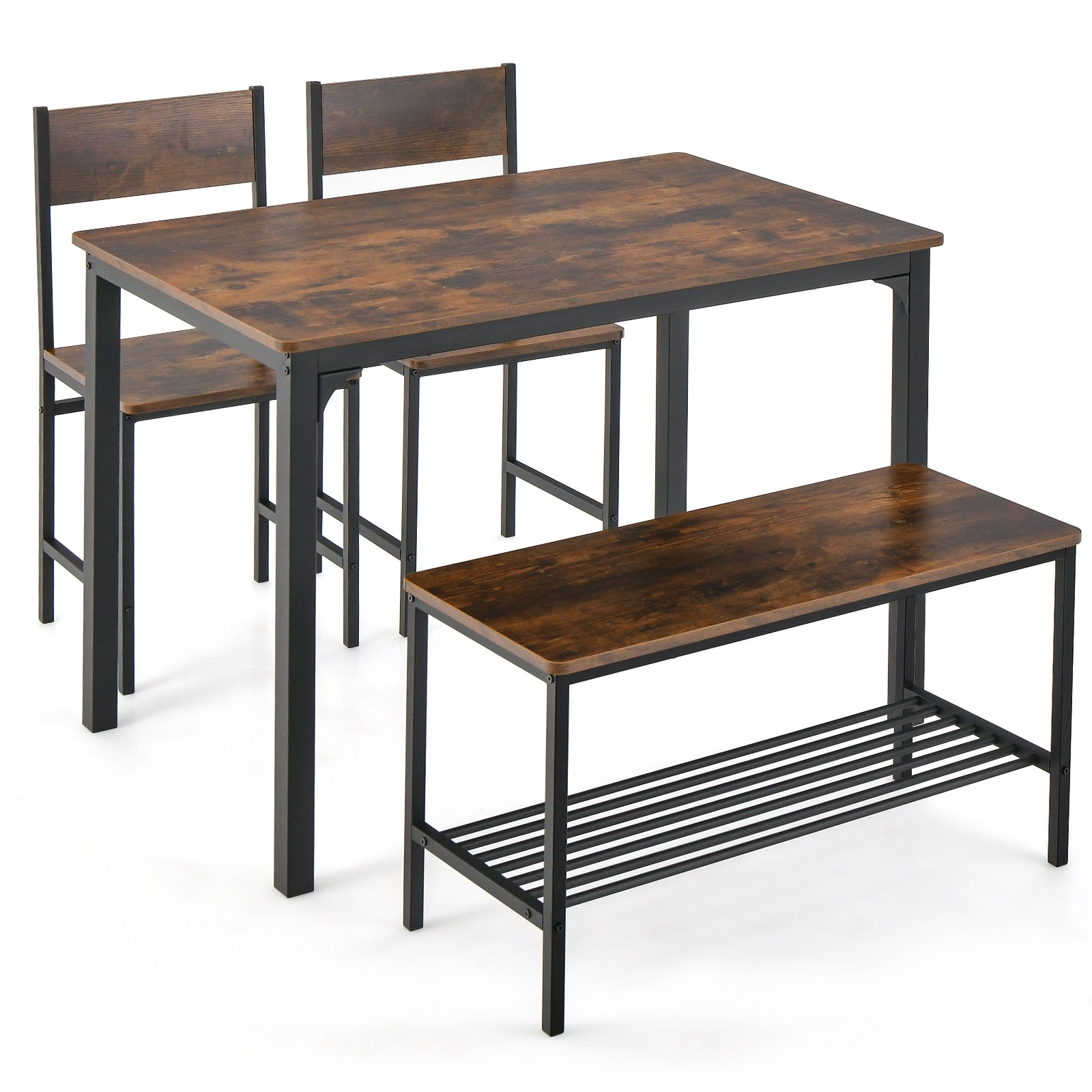 Desk Setup Requirements - 4pcs Dining Table Set Rustic Desk