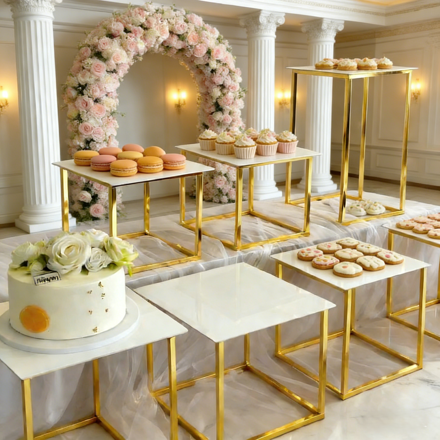 12-20 PCS Luxury Gold Frame Wh - Desk Setup Riser incelemesi ve fiyatı