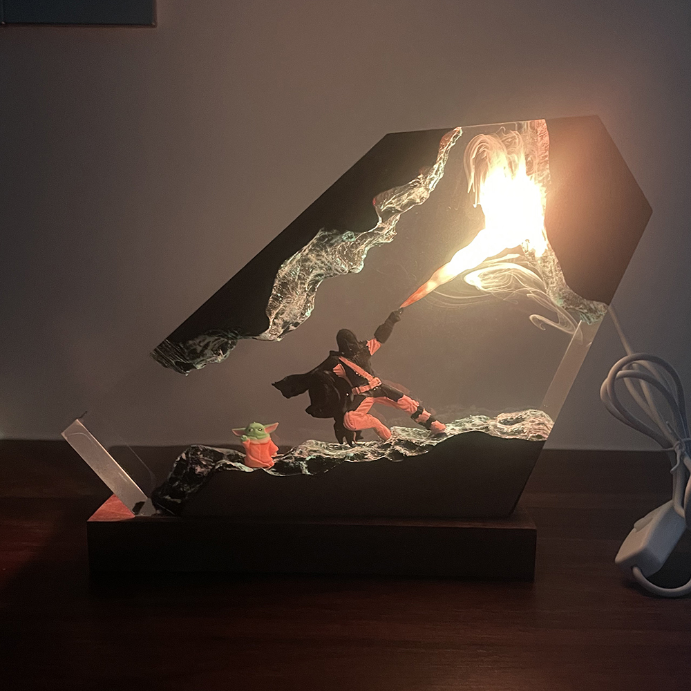 Table Resin Lamp Sci-fi Figure - Desk Setup Decor incelemesi ve fiyatı