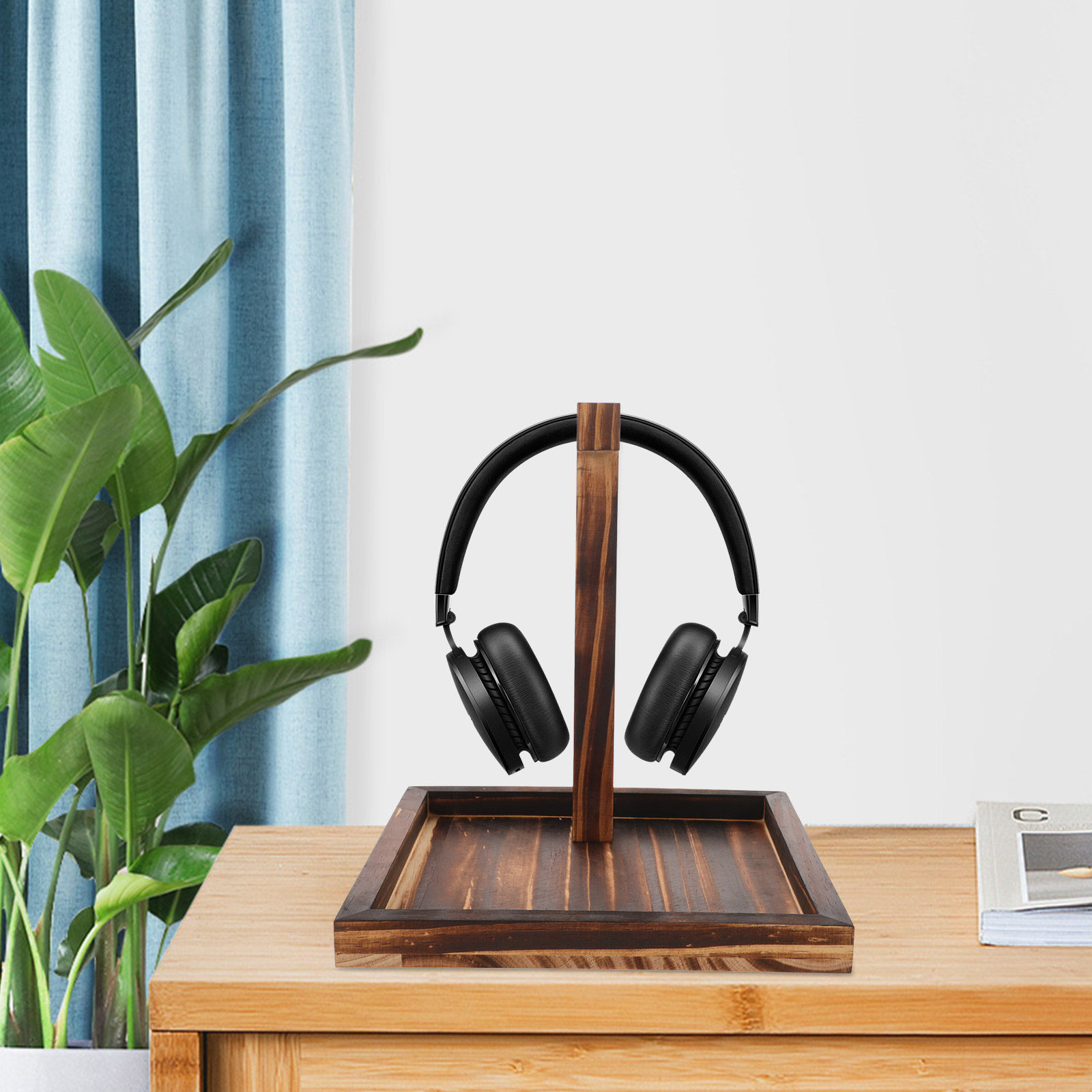 Solid Wood Headphone Stand Des - Desk Setup Headphone Stand incelemesi ve fiyatı