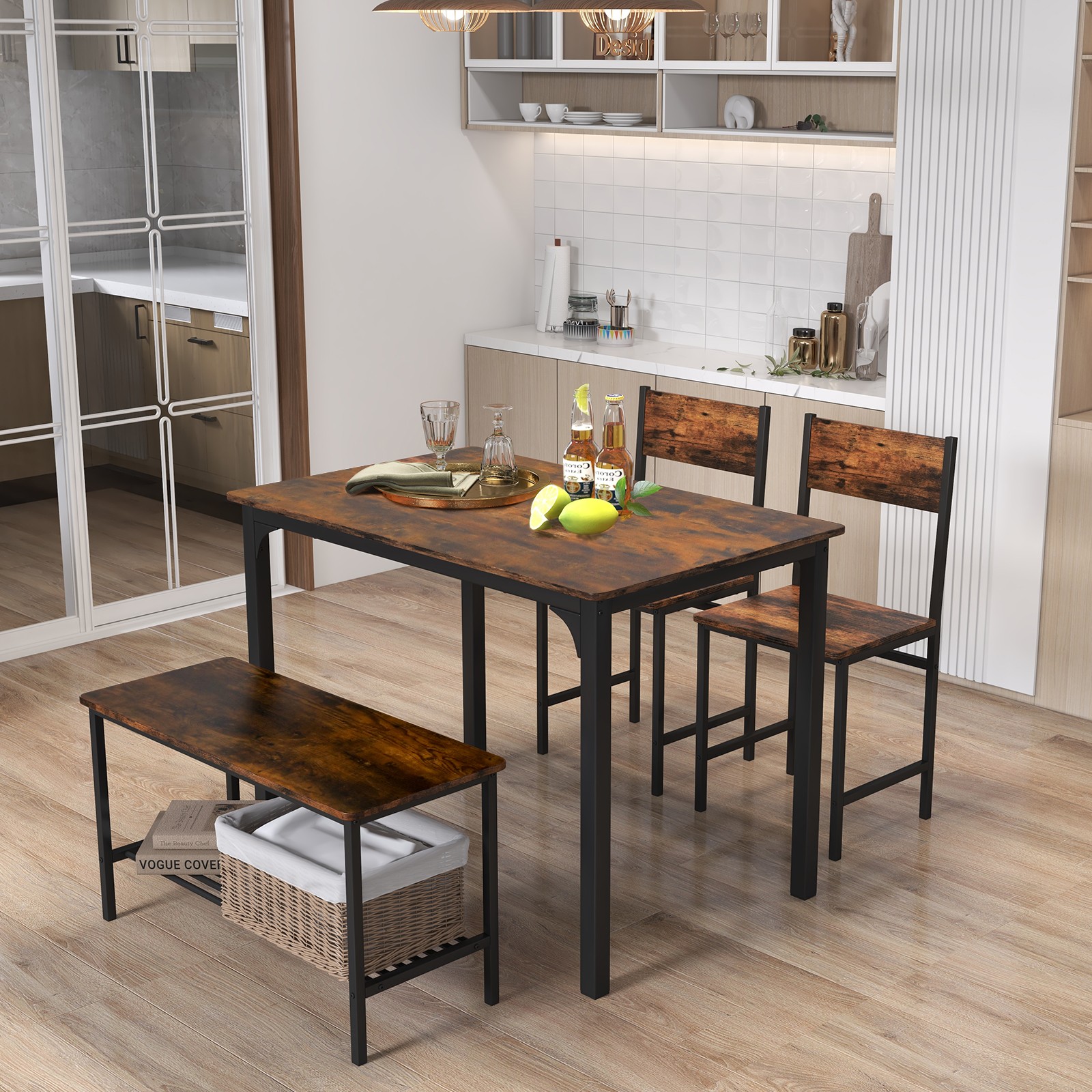 4pcs Dining Table Set Rustic D - Desk Setup Requirements incelemesi ve fiyatı